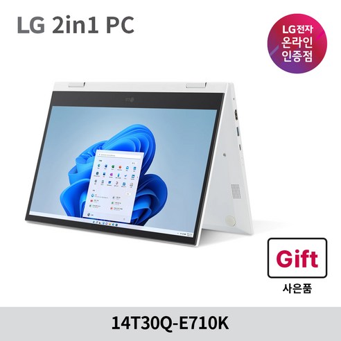 lg전자  LG전자 2in1 PC 14T30Q-E710K, WIN10 Pro, 4GB, 64GB, 셀러론, 화이트