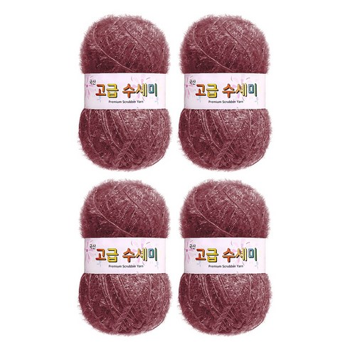울클럽 별꽃수세미 DIY 고급수세미실 80g 4볼세트 + 동영상제공, 178로즈퍼플