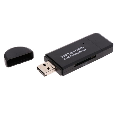 마이크로 USB-어댑터 TypeC 어댑터 마이크로 USB-SD 카드 리더 스플리터, 블랙, 설명, 설명