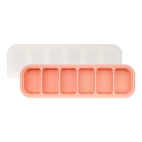 모모빈 블라썸 쏙쏙 실리콘 아기 이유식 큐브 6구 이중밀폐 보관용기, 180ml, 체리블라썸, 1개
