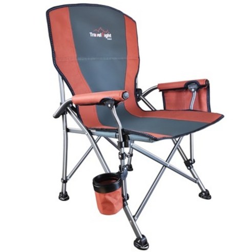 Brilliant 아웃도어 접이식 의자 휴대용 등받이 낚시 장비 벤치 비치 낚시 의자, 중간 오렌지 회색 단단한 천