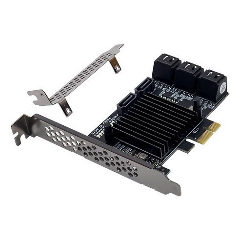 Xzante PCI-E-8 포트 SATA 확장 카드 PCI-E X1 9215 8 3.0 6G 서버급 하드 디스크 변환, 검정