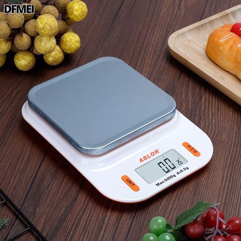 DFMEI 고정밀 전자저울 소형 휴대용 베이킹 식재료저울 5kg 무게저울, 화이트7000g