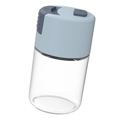 주방 향신료 항아리 소금 셰이커 조정 가능한 붓는 구멍이있는 투명 소금 디스펜서 병 조미료 용기 주방 도구, 푸른, 56x103mm, 유리 및 ABS