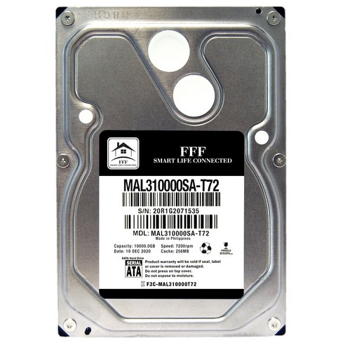 870evo 3.5인치 하드디스크 10TB 에프쓰리 HDD SATA3 7200RPM 256MB 10테라, MAL310000SA-T72 Best Top5