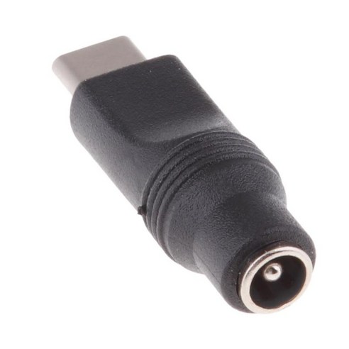 USB 3.1 Type-C 남성-DC 5.5 X 2.1mm 암 전원 플러그 커넥터 블랙, 40x15x15mm, 플라스틱