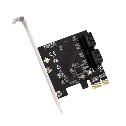 Xzante 마이닝 PCIe 4 포트 6G SATA III 3.0 컨트롤러 카드 비 RAID X1 확장 로우 프로파일 브래킷, 검정