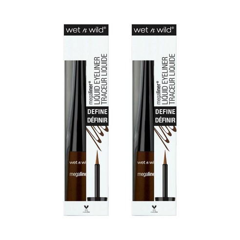 웻앤와일드 메가라이너 리퀴드 아이라이너 3.5ml, Dark Brown, 2개