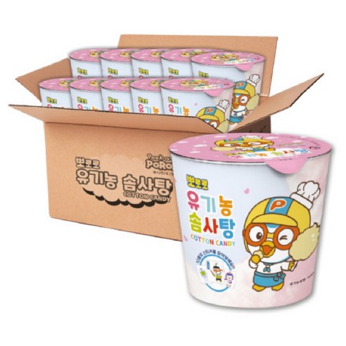 뽀로로 유기농 솜사탕/아이간식/컵솜사탕, 12g, 30개