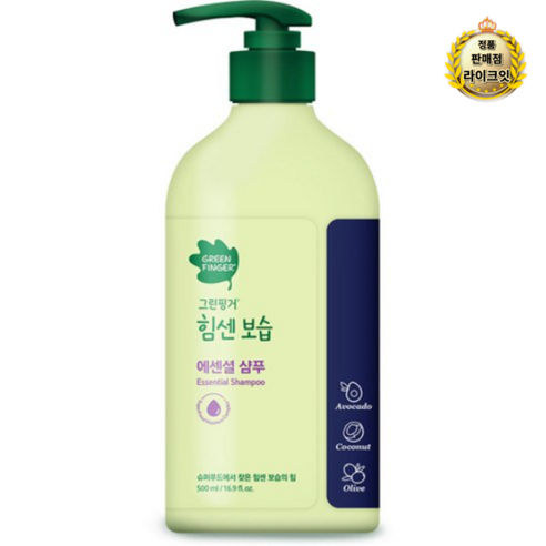 라이브잇 그린핑거 힘센보습 에센셜 샴푸, 1개, 500ml