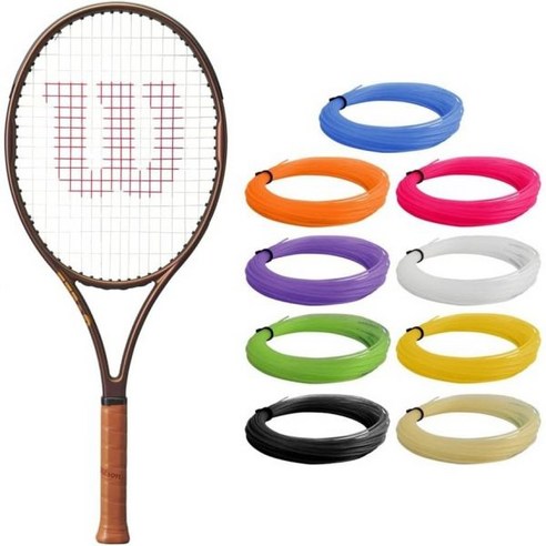 Wilson Pro Staff 26 주니어 v14 테니스 라켓 - 원하는 색상으로 중간 범위 장력으로 16g Syn Gut 라켓 스트링 연결 - 모든 샷에서 숨막히는 힘과 탄탄한, Pink, 4