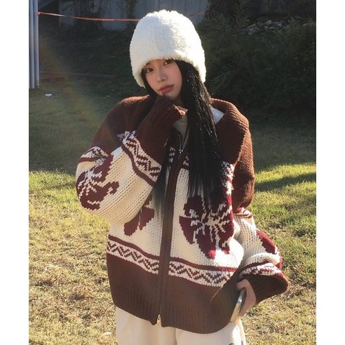 アウターその他 ROCKCAKE Flower Cowichan Cardigan BlackBlack RC24KN01600 ROCKCAKE Flower Cowichan Cardigan BlackBeige RC24KN01600