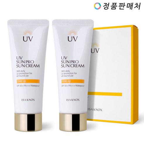 이자녹스 UV 선 프로 365 데일리 커버 선 듀오 세트 SPF 50+ PA+++, 70ml, 2개