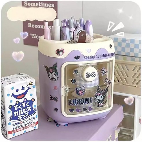 DIY 연필꽂이+산리오 스티커 증정, 1개, 보라색+쿠로미 스티커 증정