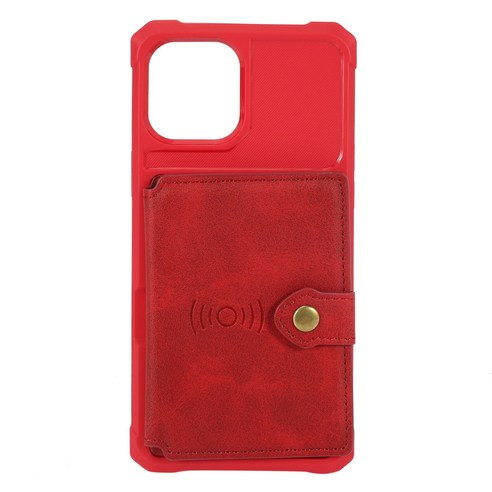 AFBEST Pu 휴대폰 케이스 iPhone12Pro Max용 지갑 버클이 있는 내구성 경량 및 휴대용 케이스(빨간색)