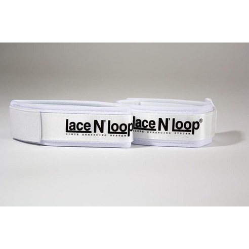 Lace N Loop 스트랩 (쌍) 레이스업 복싱 글러브 컨버터 (블랙 (화이트 로고)), White (Black Logo)