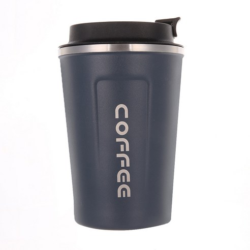 KORELAN 304 스테인리스강 진공 보온 커피 컵 500ml 비즈니스 사무컵 야외 여행 자동차 컵, 2세대 네이비, 350ml