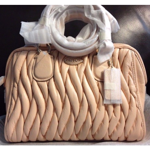 COACH MINI NOLITA SATCHEL BAG IN GATHERED LEATHER 34370 $375 APRICOT