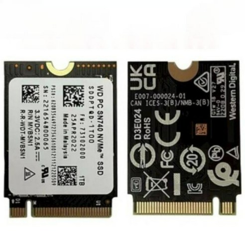 WD SN740 M.2 1T 2T 2230SSD 핸드헬드 SSD PCIE4.0x4, 개, SN740-2TB