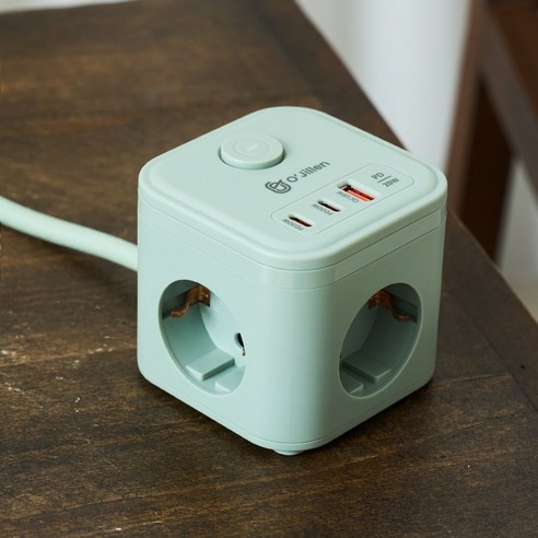 오지렌 고속충전 고용량 큐브 멀티탭 1.8m, 딥그린(PD20W), 1개