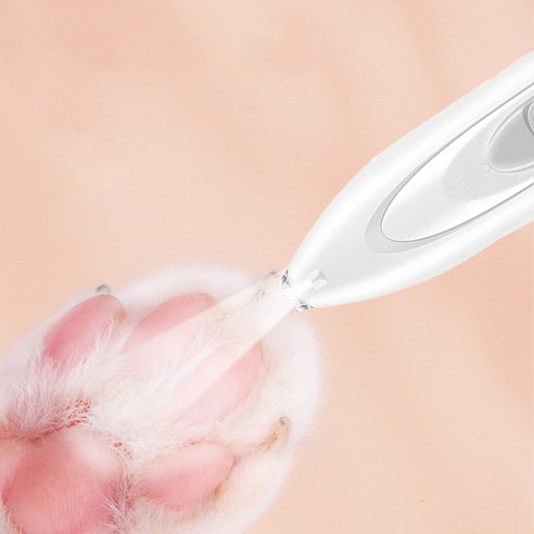 강아지 발바닥 바리깡 애견 전기이발 LED 제모 트리머 저소음 충전식 면도기, 1개, 흰색
