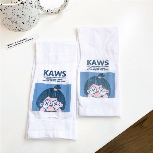 DFMEI 소매커버 과일캐릭터 선 글러브녀 얇은 아웃도어 쿨링 슬리브, DFMEI 심리스-KAWS