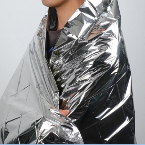 지니홀딩스 1+1 비상용 은박 담요 130*210, 재난 대비용 휴대용 담요, 2개 함께 포함