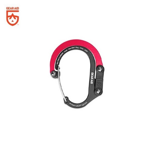 GEARAID 히어로클립 미니/스몰 블랙앤블루 기어클립 카라비너 다용도클립, 02:히어로클립스몰-블랙앤레드, 1개