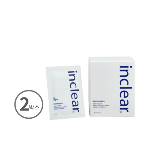 인클리어 데일리 여성 청결 티슈 25p, 150g, 2개