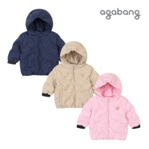 키즈패딩  아가방 노우무봉제다운점퍼 PINK BEIGE NAVY 01P755002