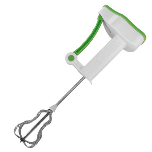 반자동 계란 비터 수동 ABS 핸들 핸드 푸시 베이킹 도구 Eggbeater 계란 거품기 믹서 초콜릿 음료 라떼 홈 오피스, 녹색, 12.80x4.53x2.13인치, 스테인리스 스틸 및 ABS