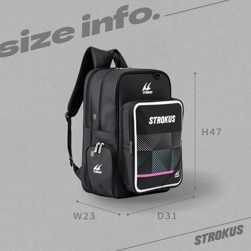 코트 위 스타일과 퍼포먼스를 완성하는 스트로커스 배드민턴 백팩 STR-BP 2401 화이트