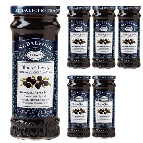 샹달프 디럭스 스프레드 과일잼 284g, 블랙 체리 (Black Cherry), 6개