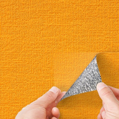쿠셔니벽지 폭 50cm x 20m 격자무늬 스티커 접착식 붙이는 벽지, 오렌지