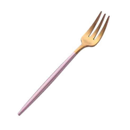 케이크 디저트 아이스크림용 디너 포크 13.3cm - 스테인리스 스틸, 핑크 황금, 스테인레스 스틸