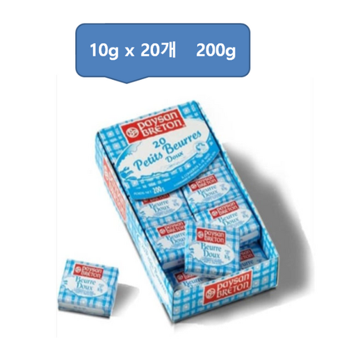 [페이장 브레통] 빼띠 무염버터 포션 200g (10g X 20개), 200g, 1개