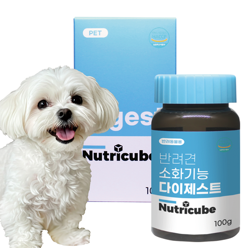 뉴트리큐브 반려동물 강아지영양제 관절 피부피모 눈물개선 눈건강 면역력강화 유산균 장건강 노령견 항산화 애견, 1개, 장건강/유산균, 100정