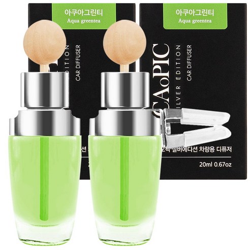 카오픽 실버에디션 차량용 송풍구 디퓨저 20ml, 2개, 아쿠아그린티