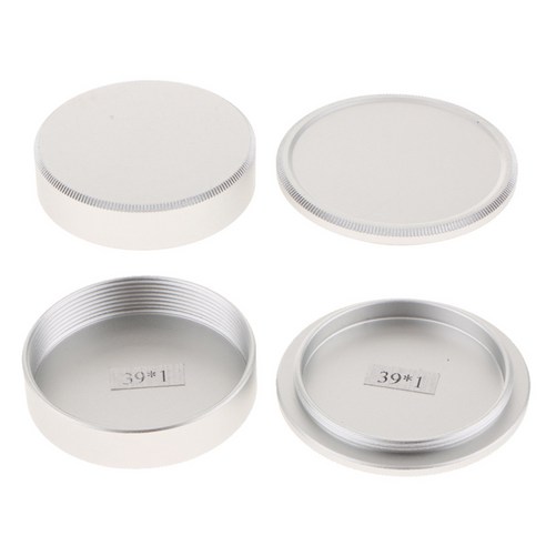 M39 나사 마운트 용 4 Pcs 보호 바디 전면 및 후면 렌즈 더스트 캡 커버, 4.5x1.2cm, 실버, 금속