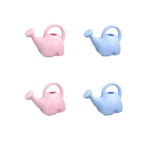 4Pcs 빈티지 플라스틱 코끼리 긴 주둥이 작은 물을 수 관엽 식물-1.5L-핑크 \u0026 블루, 23x17cm, 핑크 블루