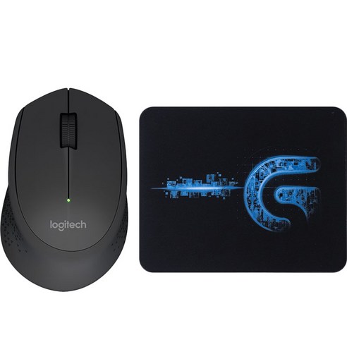 로지텍 무선마우스 M280, Black 마우스 1개 + G로고 마우스패드 1개