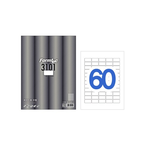 한국폼텍 레이져 잉크젯 라벨 LS3101 60칸, 100매