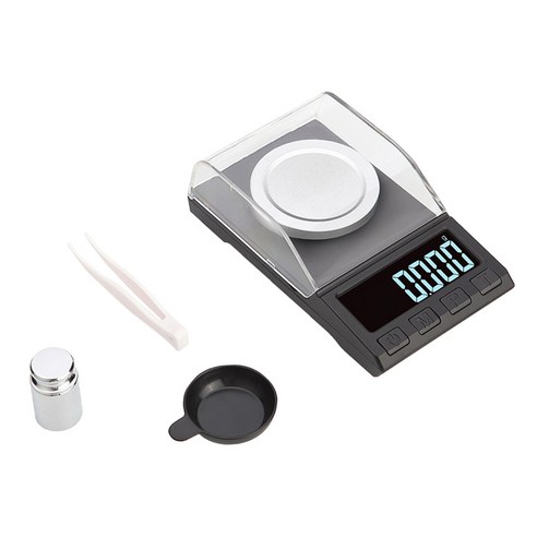 USB 케이블이 있는 고정밀 포켓 밀리그램 쥬얼리 스케일 무게 핀셋이 있는 골드용 LCD 백라이트로 재장전, 4.3x2.5x0.6인치, 20g, ABS 플라스틱