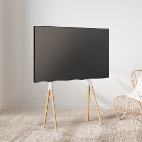 EdgeM Arte 티비 거치대 이젤 스탠드 삼성 lg 65인치 55인치 tv 호환 이젤형 받침대 이동식, 화이트, 1개