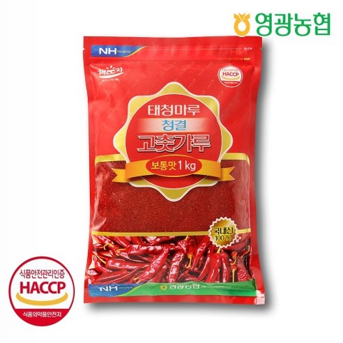 영광농협 태청마루 청결 고춧가루 보통맛 1kg, 1개