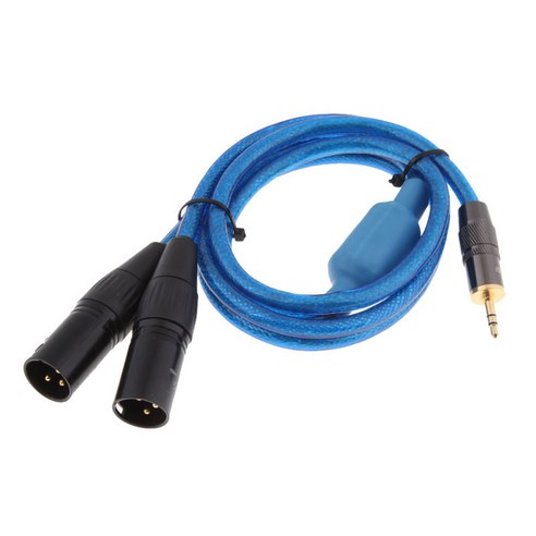 듀얼 XLR 남성 플러그 오디오 케이블에 3.5mm 1/8inch 잭 플러그, 블루, 1m, 구리