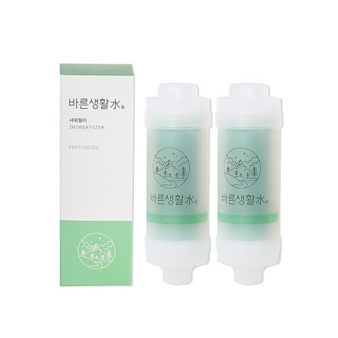 바른생활수 녹물 염소 제거 비타민 샤워필터, 2개, 피톤치드