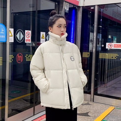 겨울 새 양고기 스탠드 칼라 패션 한국어 스타일 느슨한 면화 패딩 옷 여성