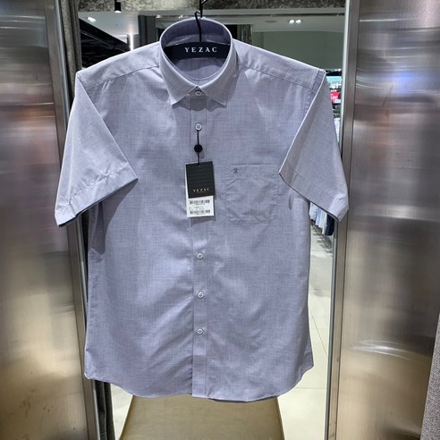 [예작]남성와이셔츠 스넵 호리존탈 밑단일자 일반핏 반팔셔츠 (YJ3MBR212NY)