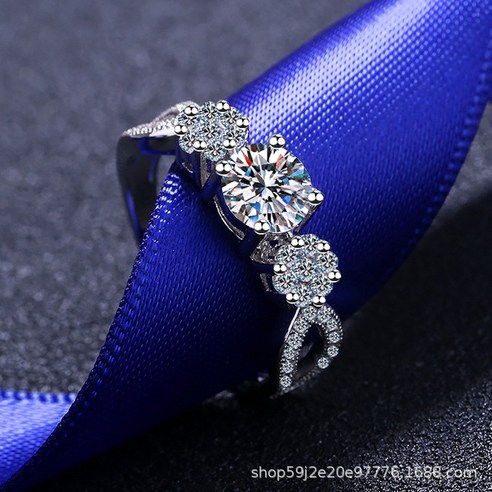 KORELAN 925 순은도금pt950 금반지 여80부 모산 다이아몬드 네발 결혼반지 다이렉트 다이렉트 모산석입니다